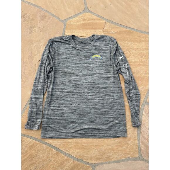 Nike Chargers NFL T-Shirt Mens XL Grey Long Sleeve Crew San Diego Pullover Top - Picture 1 of 3